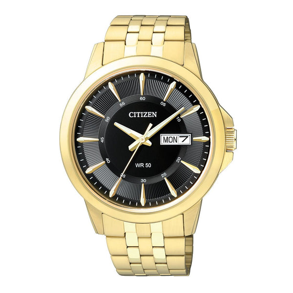 Citizen BF2013 - 56E Quartz Black Dial Gold tone Men's Everyday wATCH - Zamana.pk