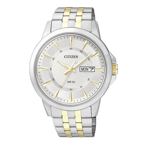 Citizen BF2018-52A quartz stainless steel analog watch for men, available at Zamana.pk