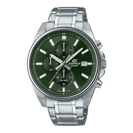 Casio Edifice EFV-610D-3C men's green dial stainless steel chronograph watch
 Main image