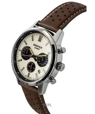Original Casio Edifice EFR-575L-7A men's chronograph watch with white dial