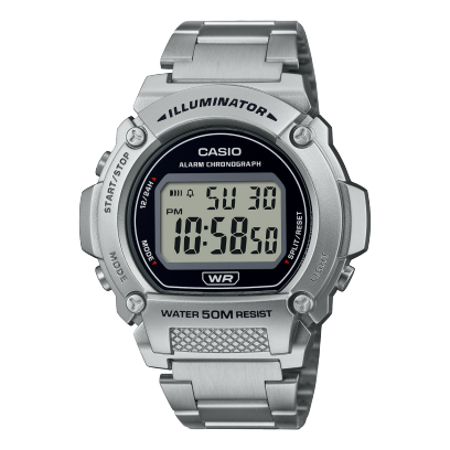 Casio W-219HD-1AVF Digital Stainless Steel Watch For Men Main image
