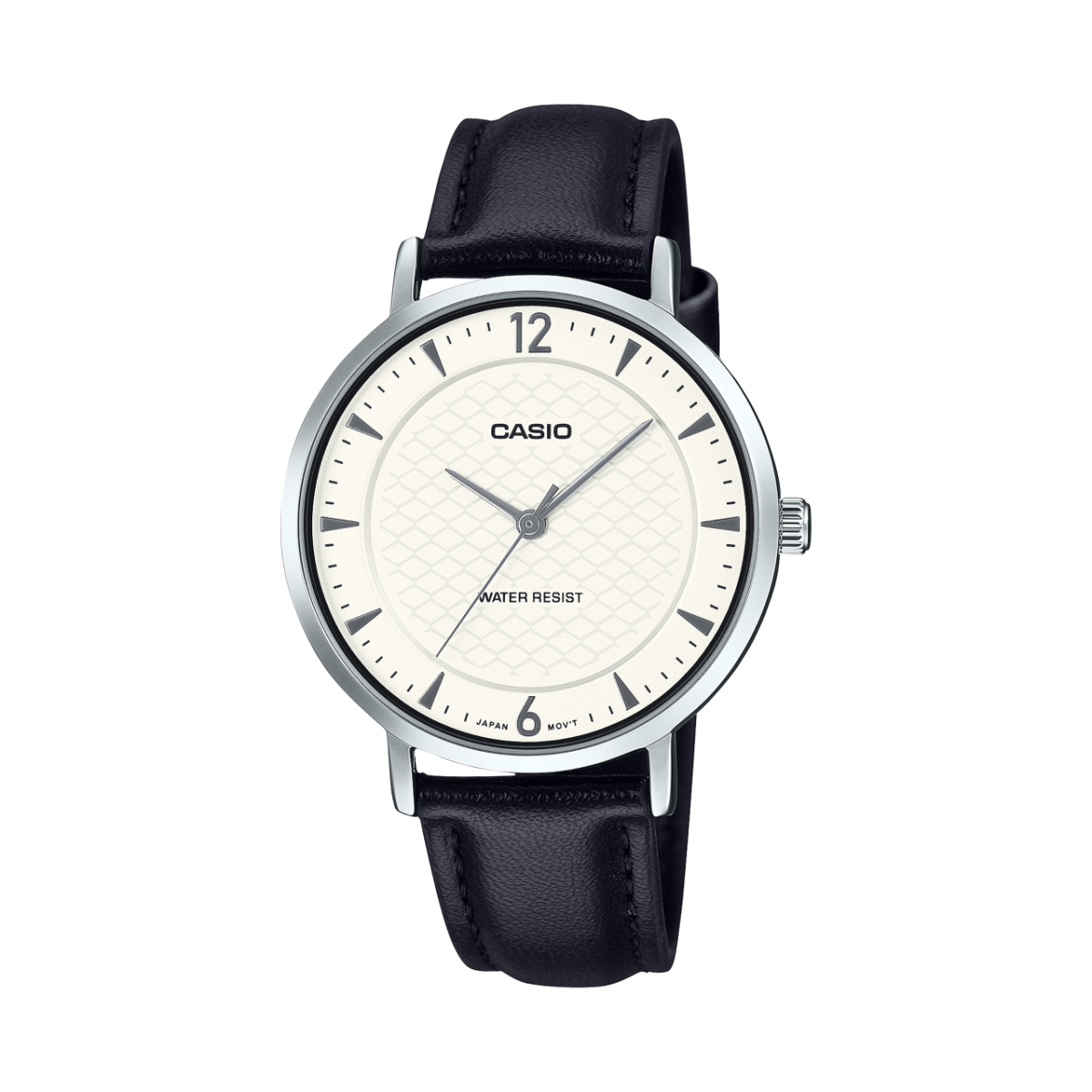 Casio LTP-VT04L-7A2 women's white dial brown leather strap analog watch Main image
