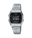 Casio LA680WA-1B vintage digital watch silver stainless steel strap