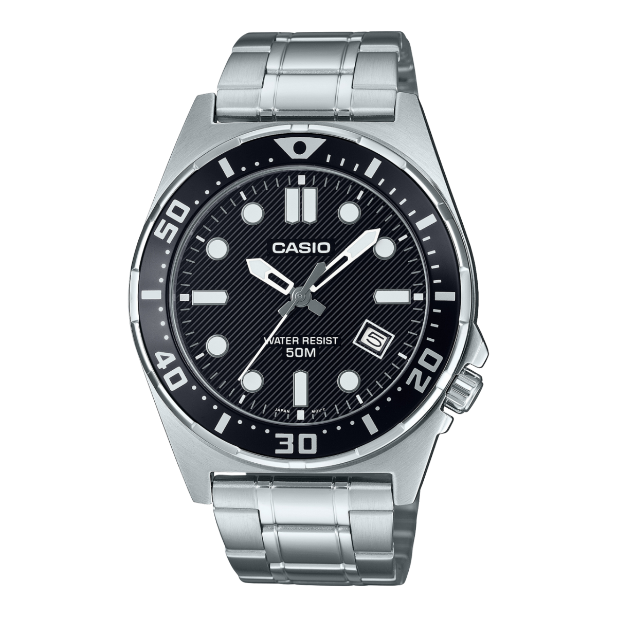 Casio MTD-135D-1AV men’s stainless steel watch black dial