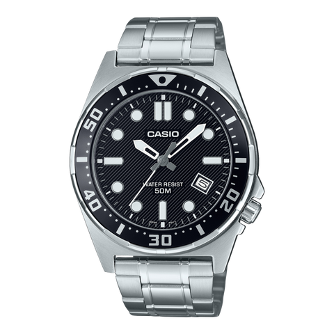 Casio MTD-135D-1AV men’s stainless steel watch black dial
