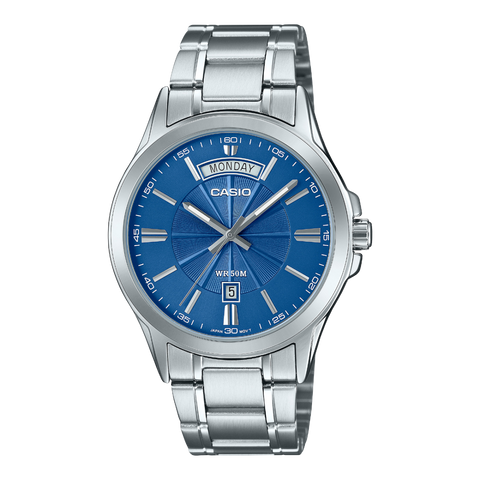 Casio-MTP-1381D-2A-mens-stainless-steel-watch-blue-dial