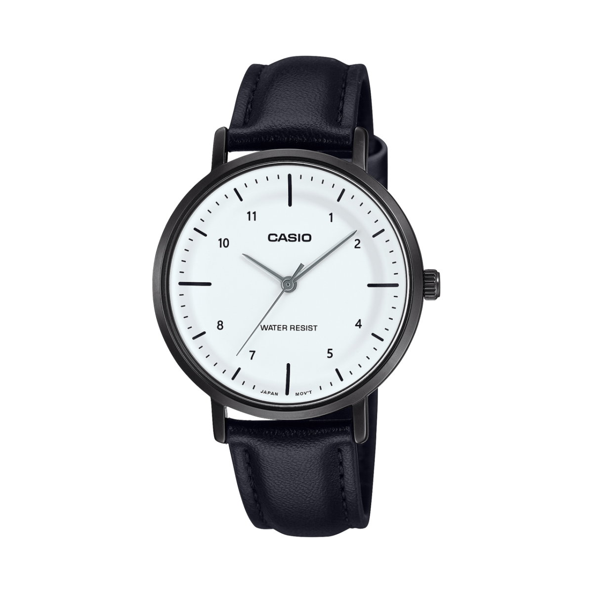 Casio-LTP-VT03BL-7B-womens-minimalist-white-dial-black-leather-watch Main image