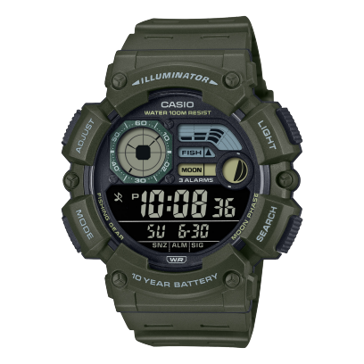 Casio WS-1500H-3B Digital Watch with green strap and 200-meter water resistance Main image