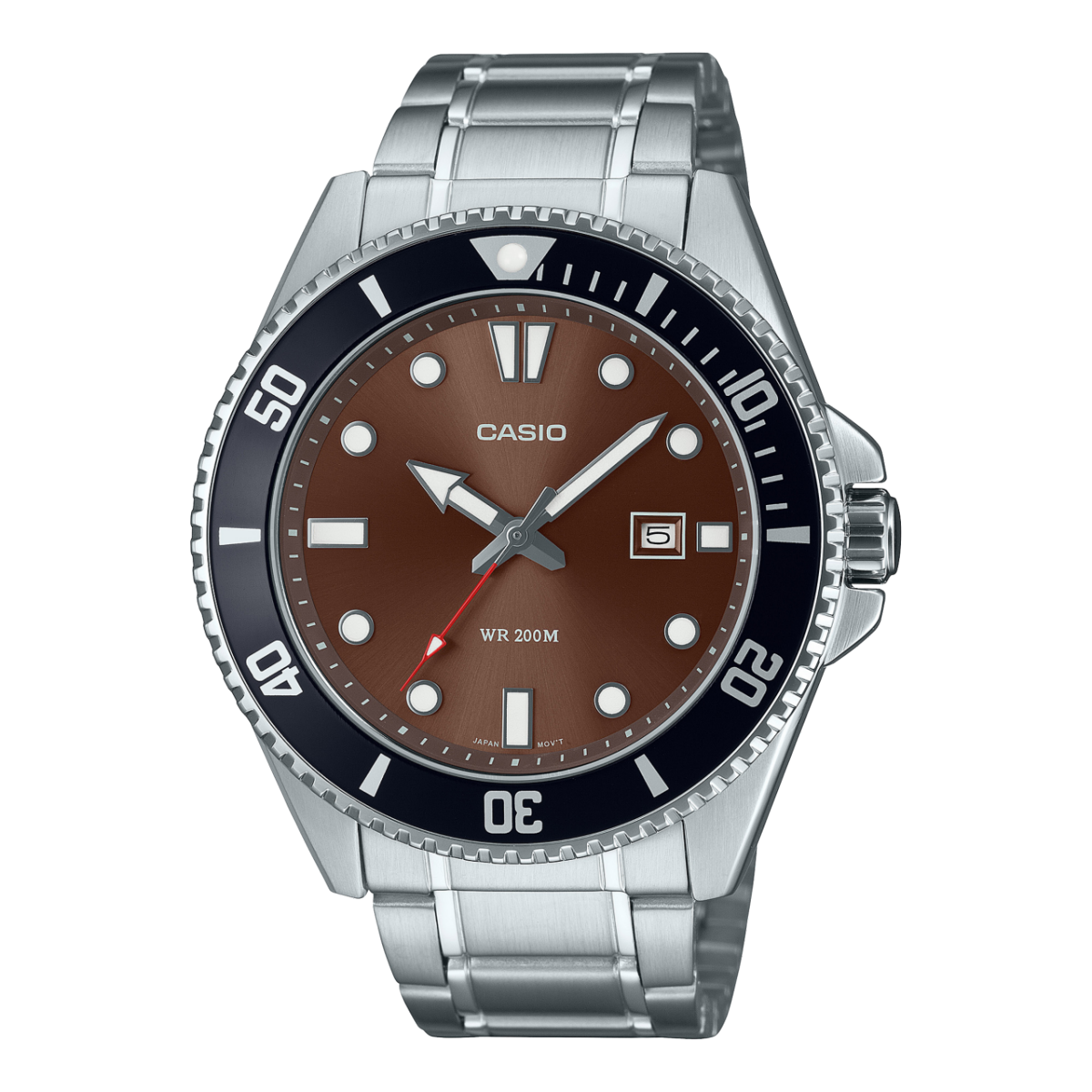 Casio MDV-107D-5A brown dial stainless steel dive watch Main image