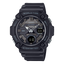 Black Casio watch with digital and analog display on a white background