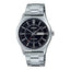 Casio MTP-V006D-1C men’s stainless steel analog wrist watch with black dial and silver strap