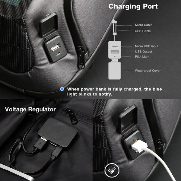 Kingsons Beam Backpack - The Most Advanced Solar Power Backpack - Waterproof, Anti - Theft Laptop Bag - Zamana.pk