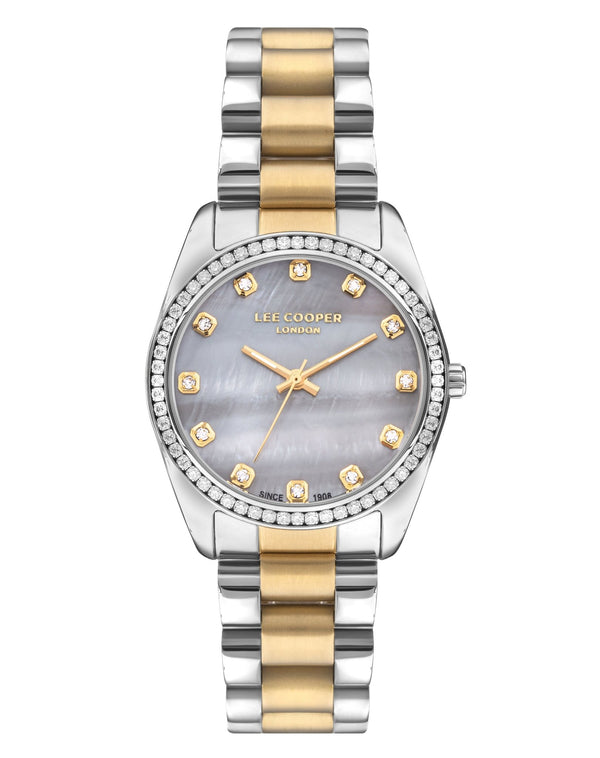 Lee Cooper LC07478.260 Women's Super Metal Silver/Gold Watch - Zamana.pk