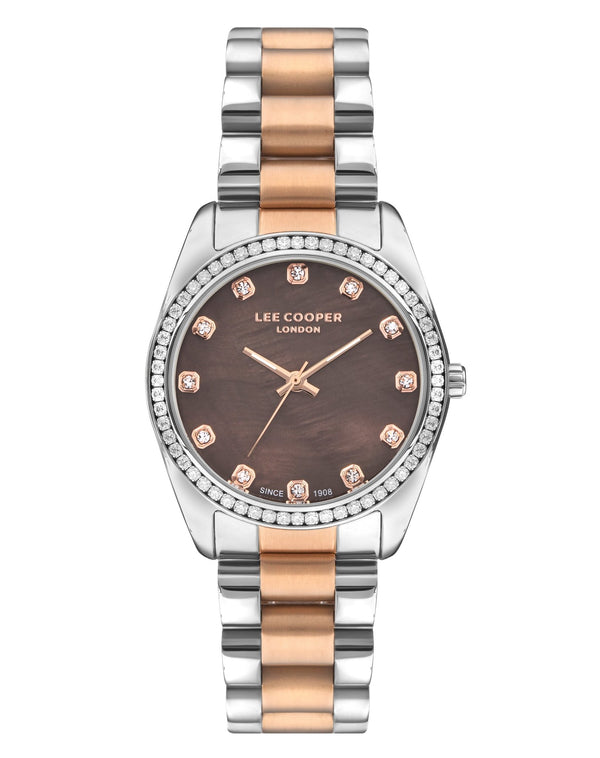 Lee Cooper LC07478.540 Women's Super Metal Silver/Rose Gold Watch - Zamana.pk