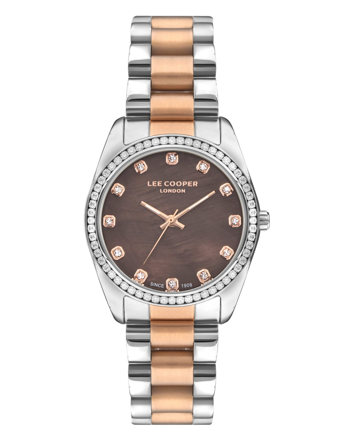 Lee Cooper LC07478.540 Women's Super Metal Silver/Rose Gold Watch - Zamana.pk