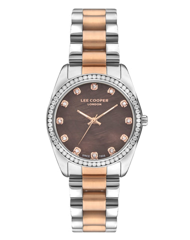Lee Cooper LC07478.540 Women's Super Metal Silver/Rose Gold Watch - Zamana.pk