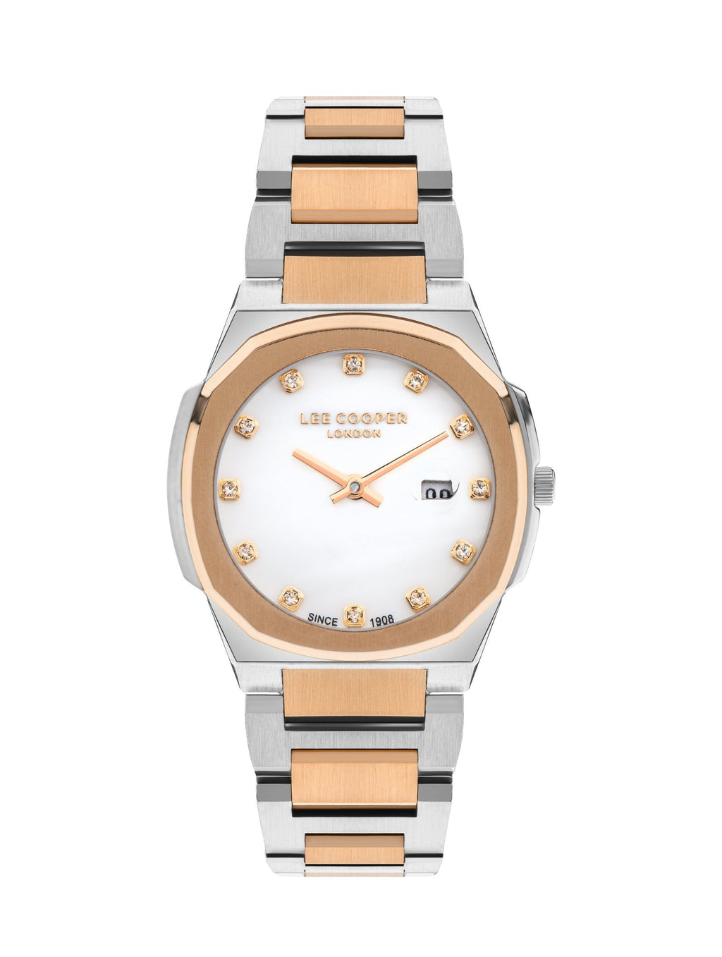 Lee Cooper LC07619.520 Ladies Super Metal Silver/Rose Gold Watch - Zamana.pk