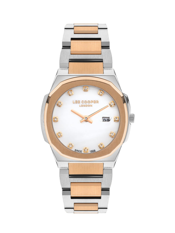 Lee Cooper LC07619.520 Ladies Super Metal Silver/Rose Gold Watch - Zamana.pk