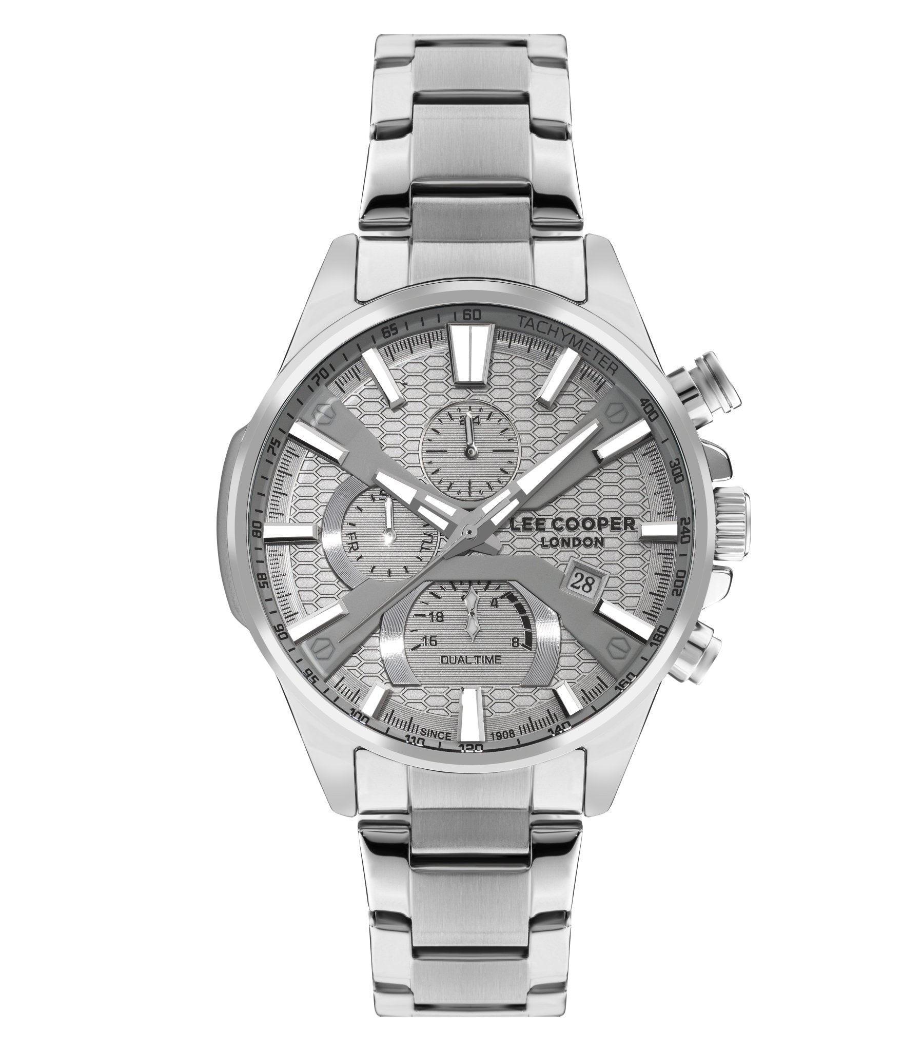 Lee Cooper LC07801.330 Men's Super Metal Silver Multifunction Watch - Zamana.pk