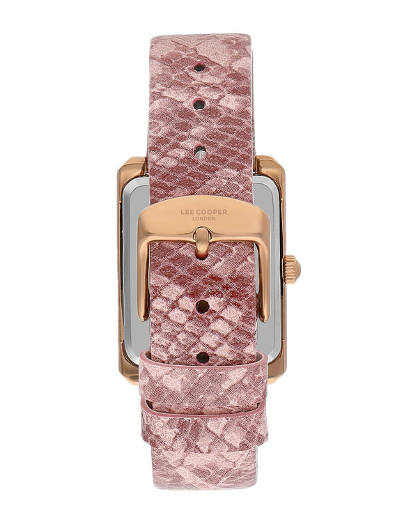 Lee Cooper LC07803.438 Women's Super Metal Rose Gold Leather Watch - Zamana.pk