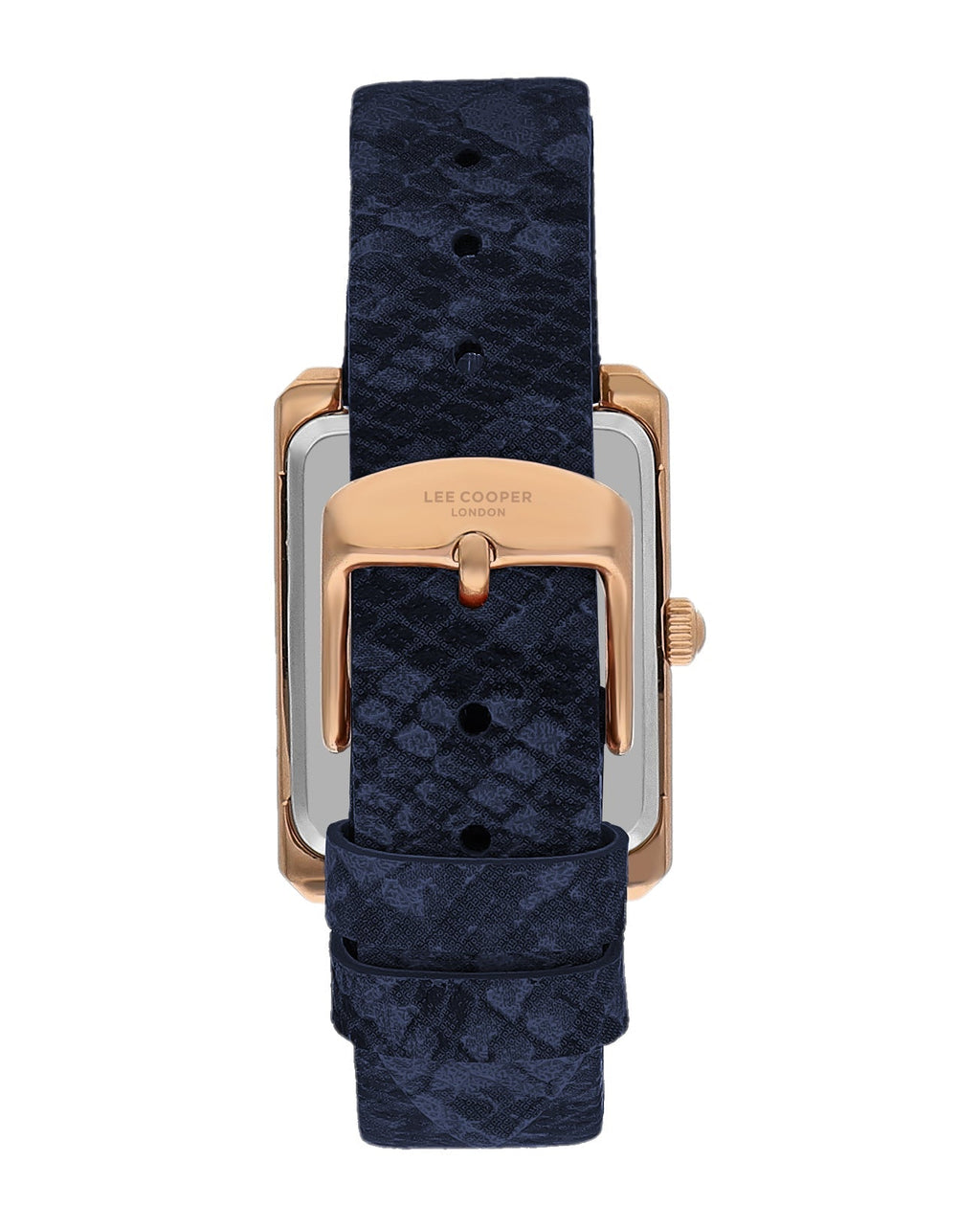 Lee Cooper LC07803.599 Women's Super Metal Rose Gold/Blue Leather Watch - Zamana.pk