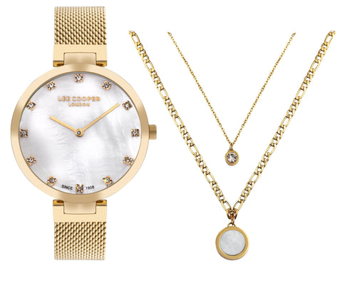 Lee Cooper LC07806.120 Women's Super Metal Gold Mesh Watch - Zamana.pk