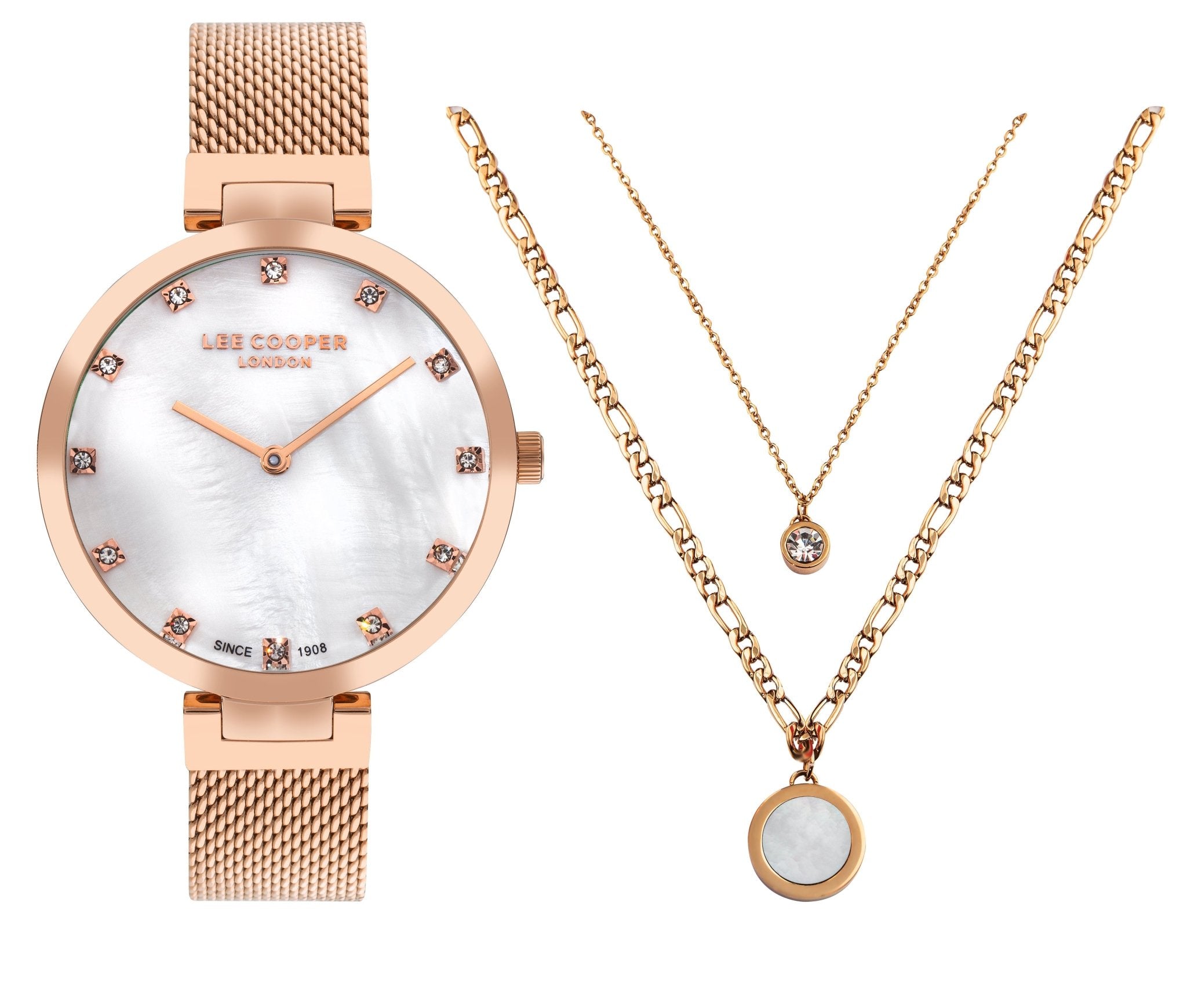 Lee Cooper LC07806.420 Women's Super Metal Rose Gold Mesh Watch - Zamana.pk Main image