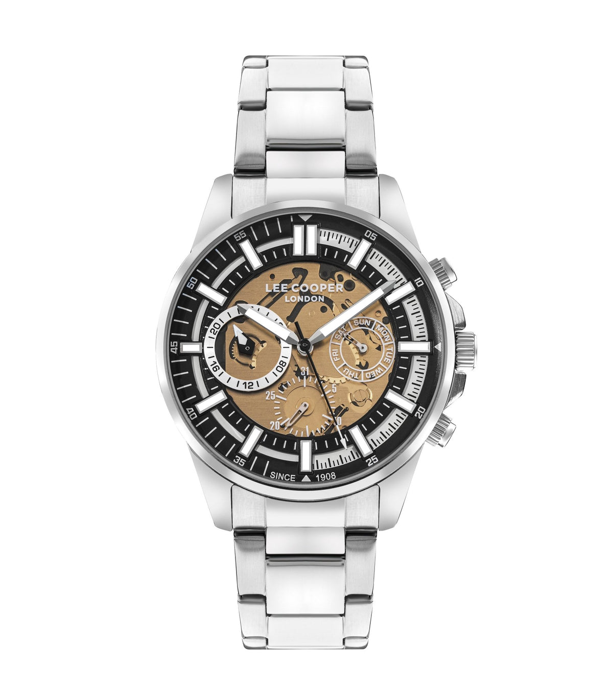 Lee Cooper LC07817.310 Men's Super Metal Silver Multifunction Watch - Zamana.pk