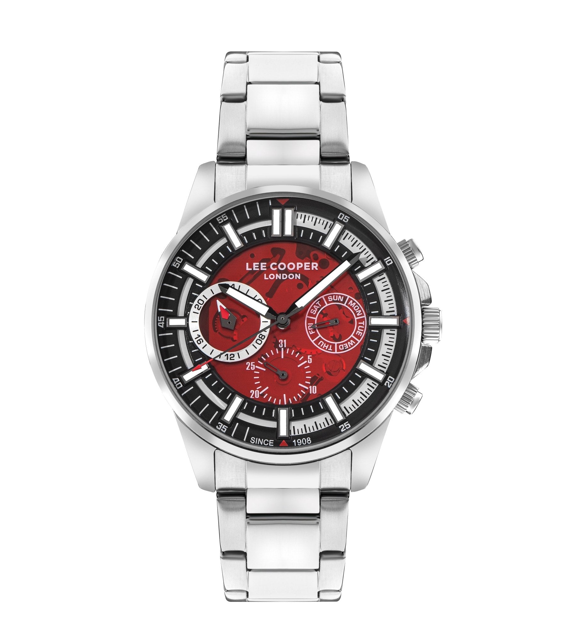 Lee Cooper LC07817.380 Men's Super Metal Silver Multifunction Watch - Zamana.pk Main image