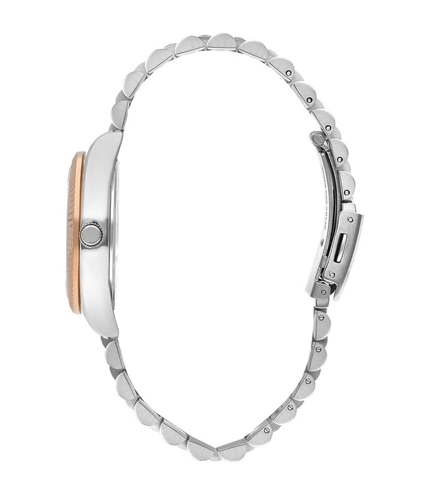 Lee Cooper LC07824.520 Women's Super Metal Silver/Rose Gold Watch - Zamana.pk