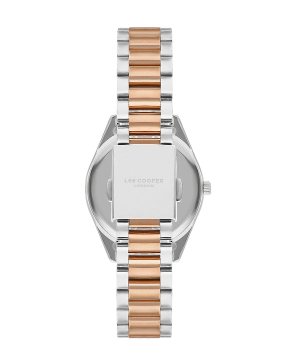 Lee Cooper LC07827.560 Women's Super Metal Silver/Rose Gold Watch - Zamana.pk