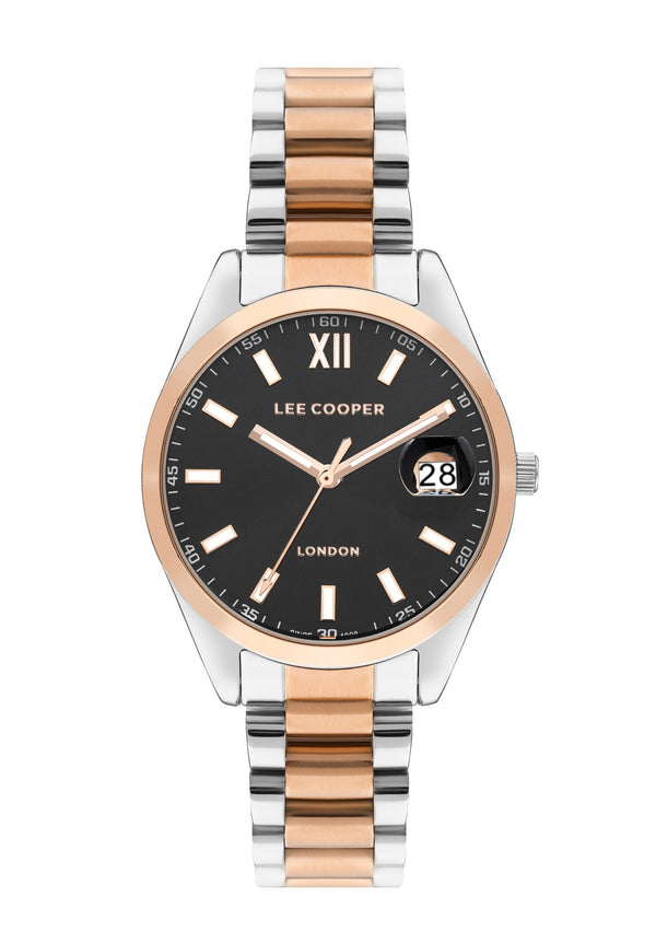 Lee Cooper LC07827.560 Women's Super Metal Silver/Rose Gold Watch - Zamana.pk