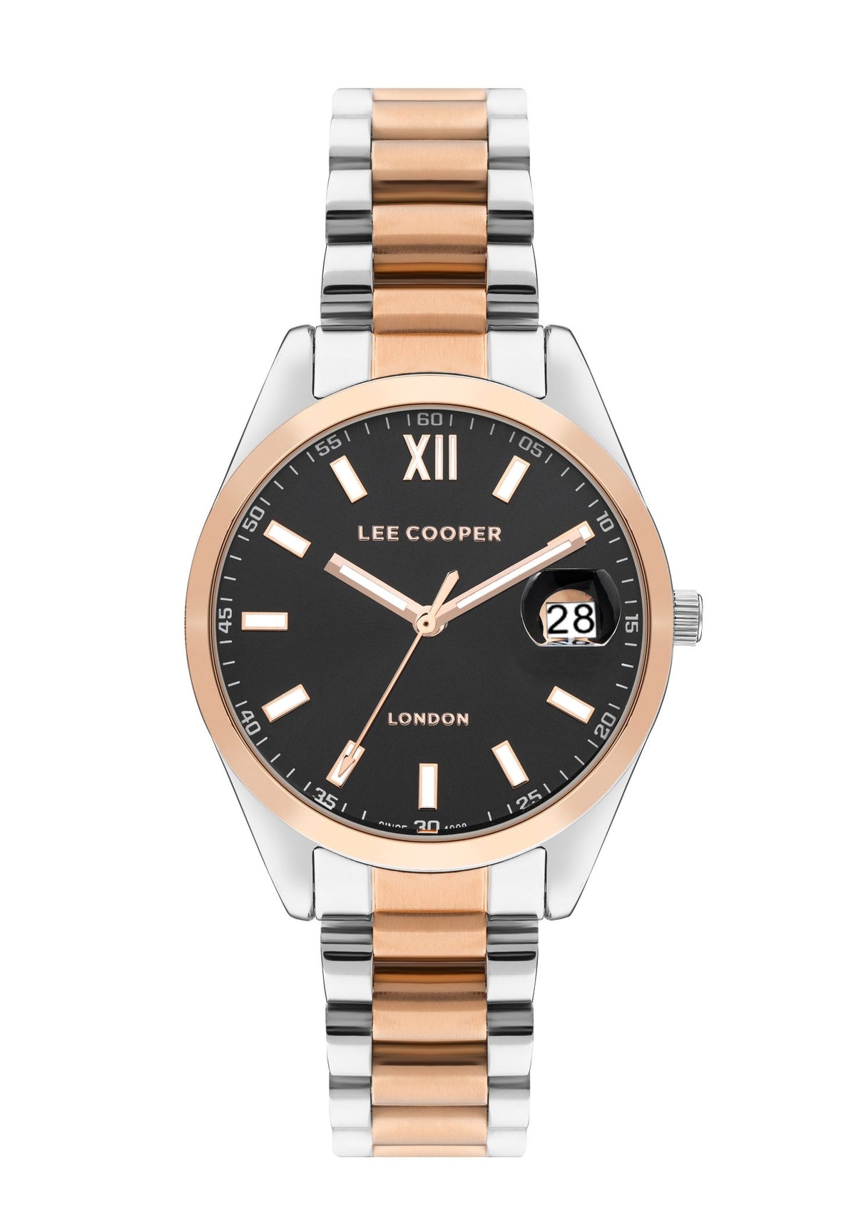Lee Cooper LC07827.560 Women's Super Metal Silver/Rose Gold Watch - Zamana.pk