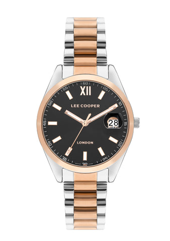Lee Cooper LC07827.560 Women's Super Metal Silver/Rose Gold Watch - Zamana.pk