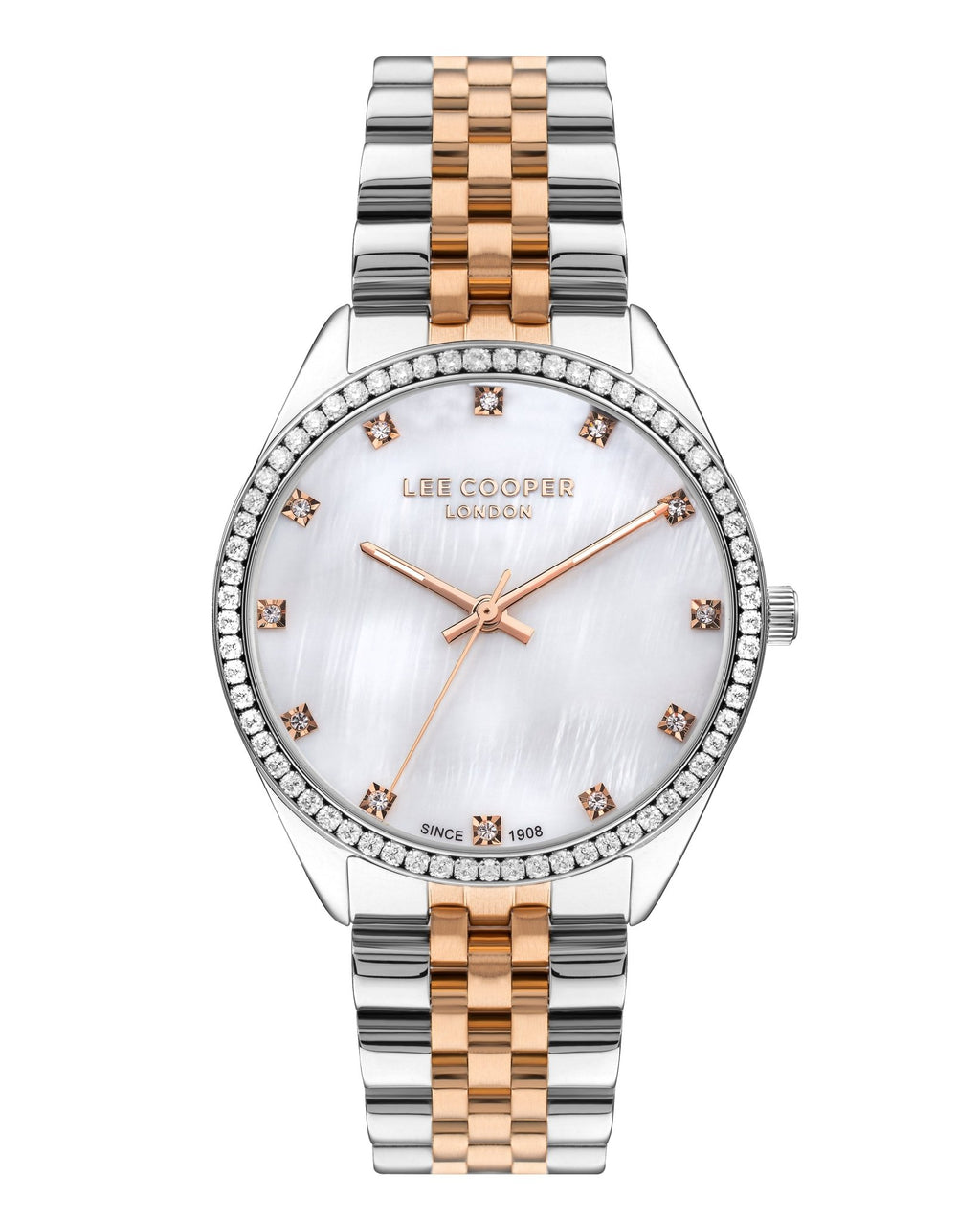 Lee Cooper LC07831.520 Women's Super Metal Silver/Rose Gold Watch - Zamana.pk