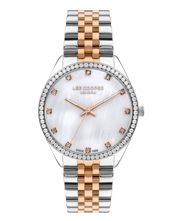 Lee Cooper LC07831.520 Women's Super Metal Silver/Rose Gold Watch - Zamana.pk
