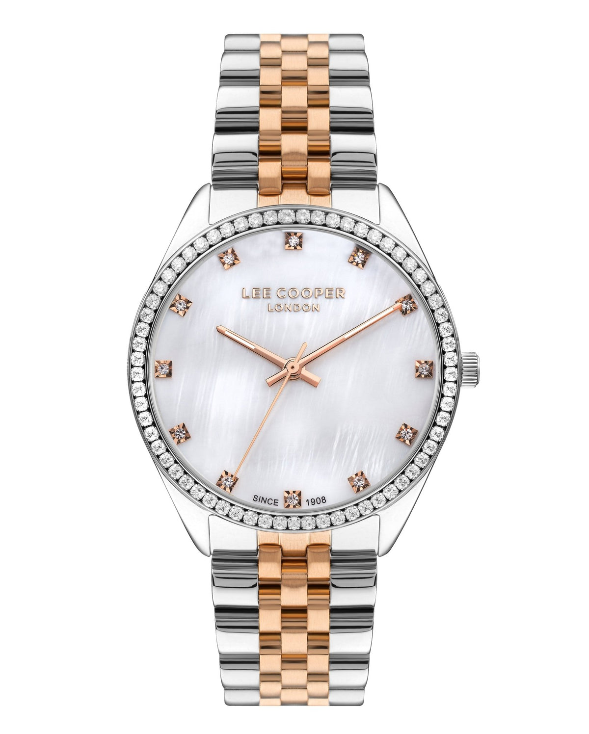 Lee Cooper LC07831.520 Women's Super Metal Silver/Rose Gold Watch - Zamana.pk
