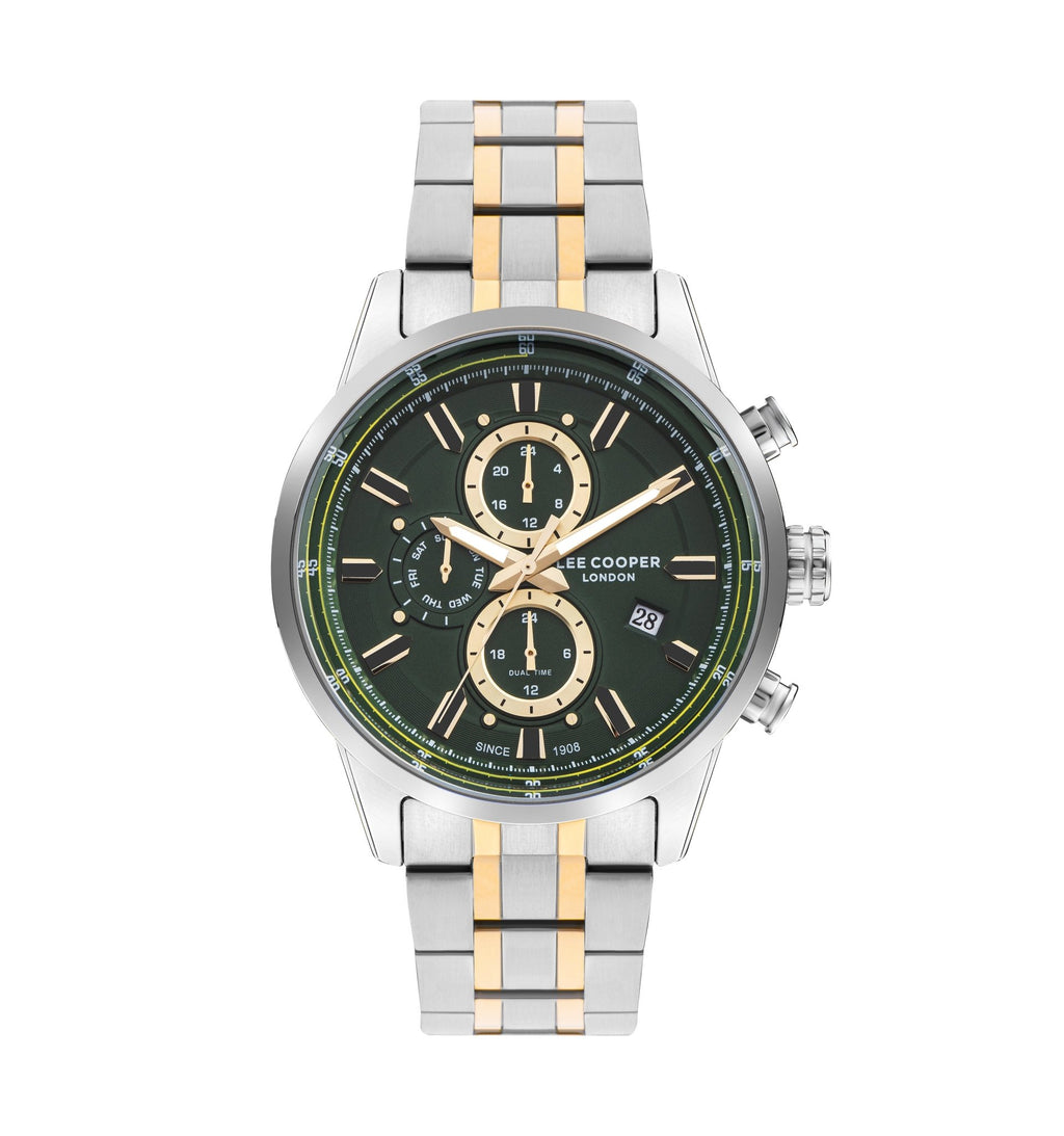 Lee Cooper LC07836.270 Men's Super Metal Silver/Gold Multifunction Watch - Zamana.pk