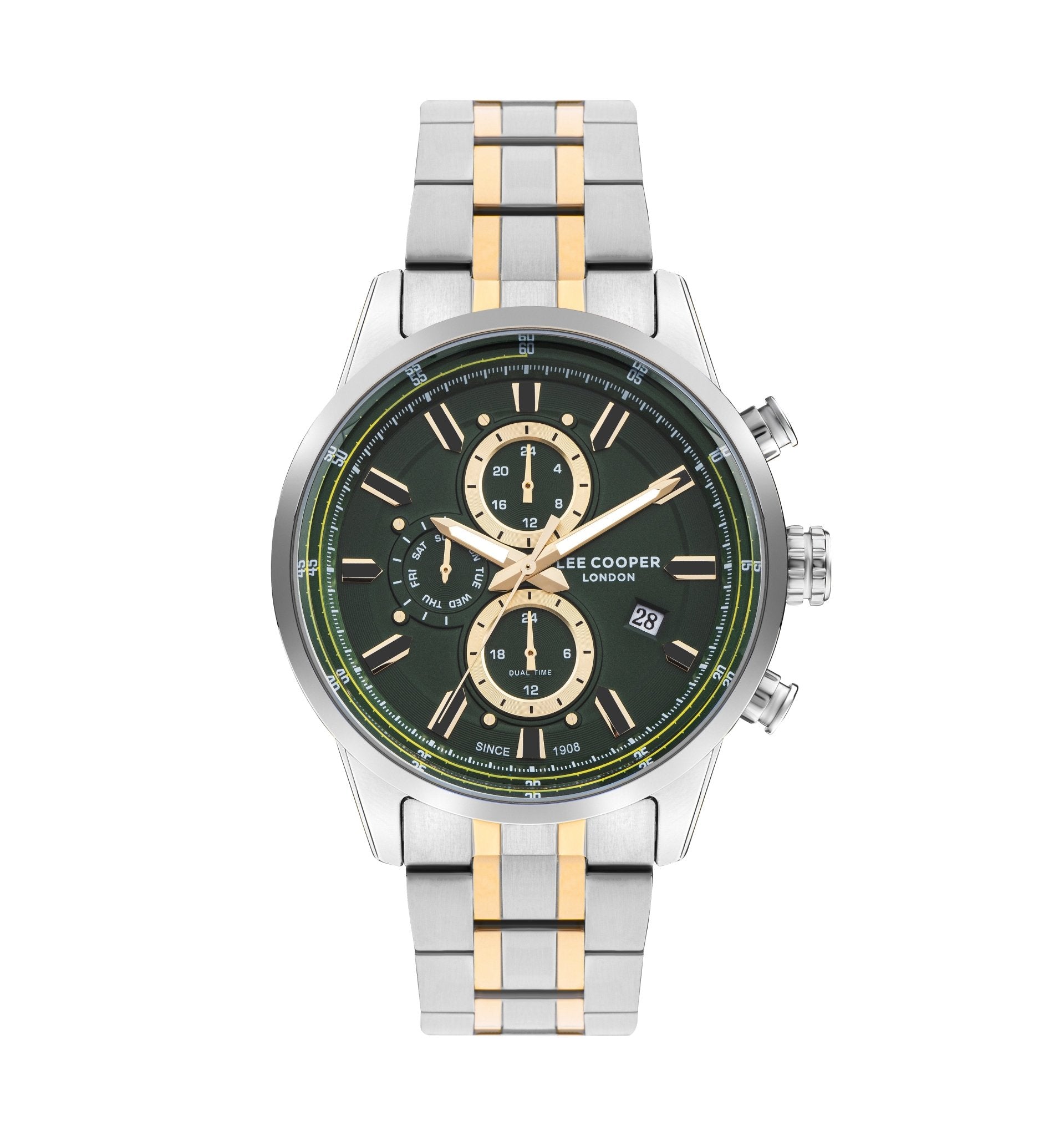 Lee Cooper LC07836.270 Men's Super Metal Silver/Gold Multifunction Watch - Zamana.pk