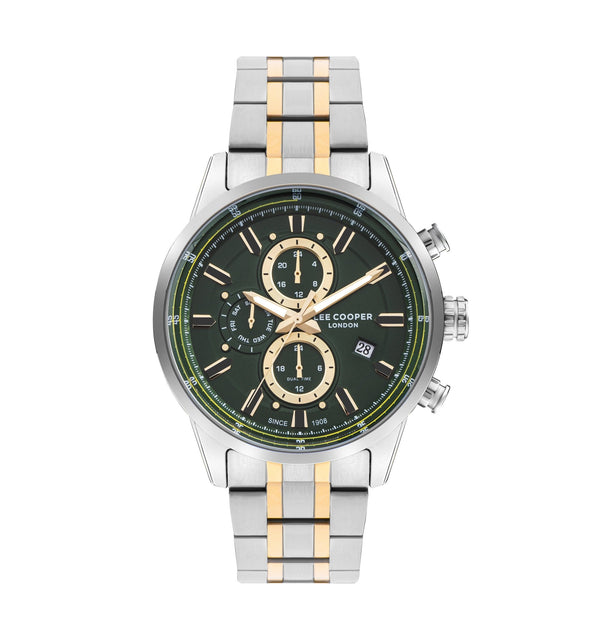 Lee Cooper LC07836.270 Men's Super Metal Silver/Gold Multifunction Watch - Zamana.pk