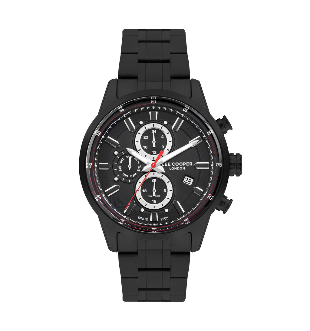 Lee Cooper LC07836.650 Men's Super Metal Black Multifunction Watch - Zamana.pk