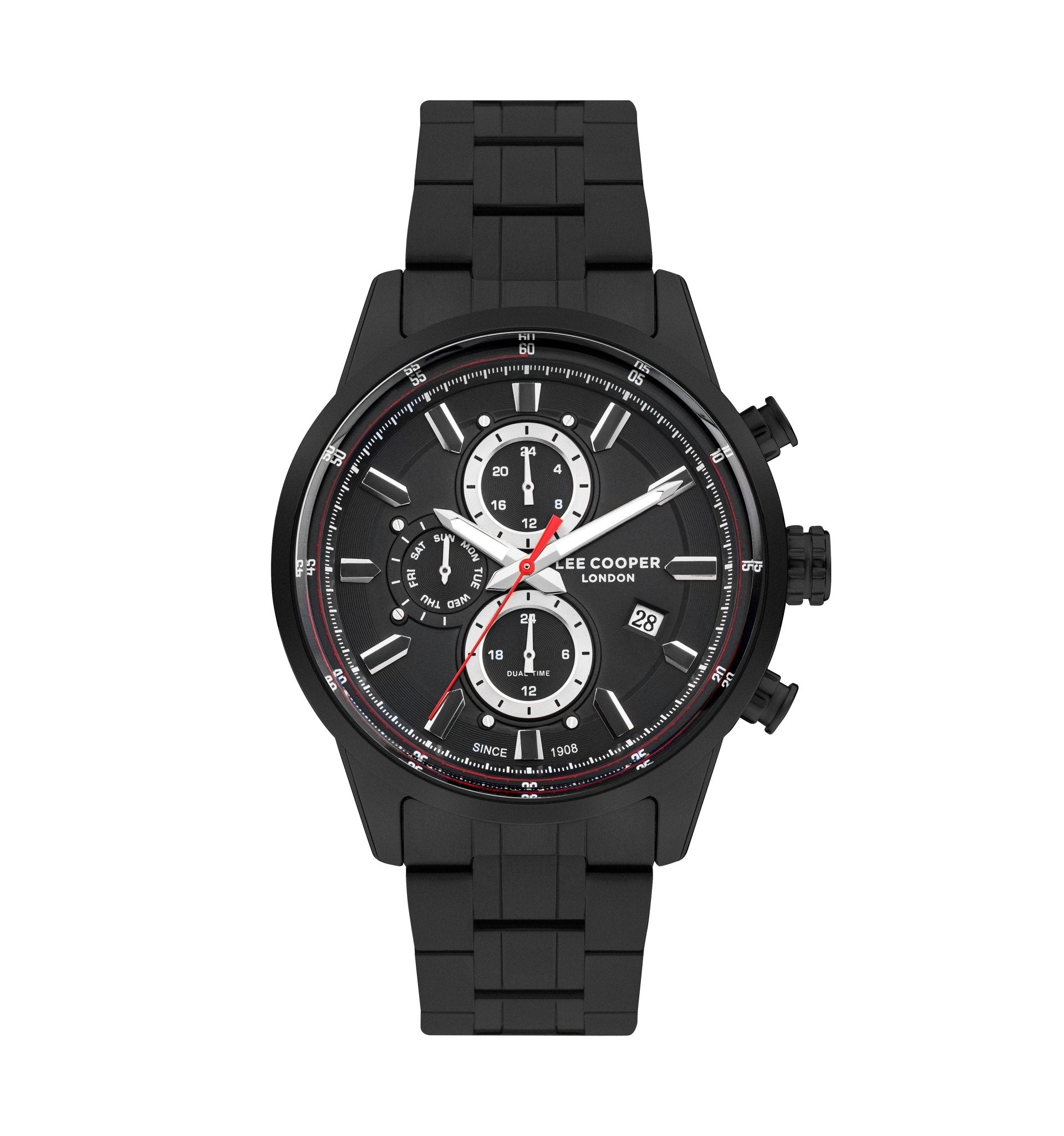 Lee Cooper LC07836.650 Men's Super Metal Black Multifunction Watch - Zamana.pk