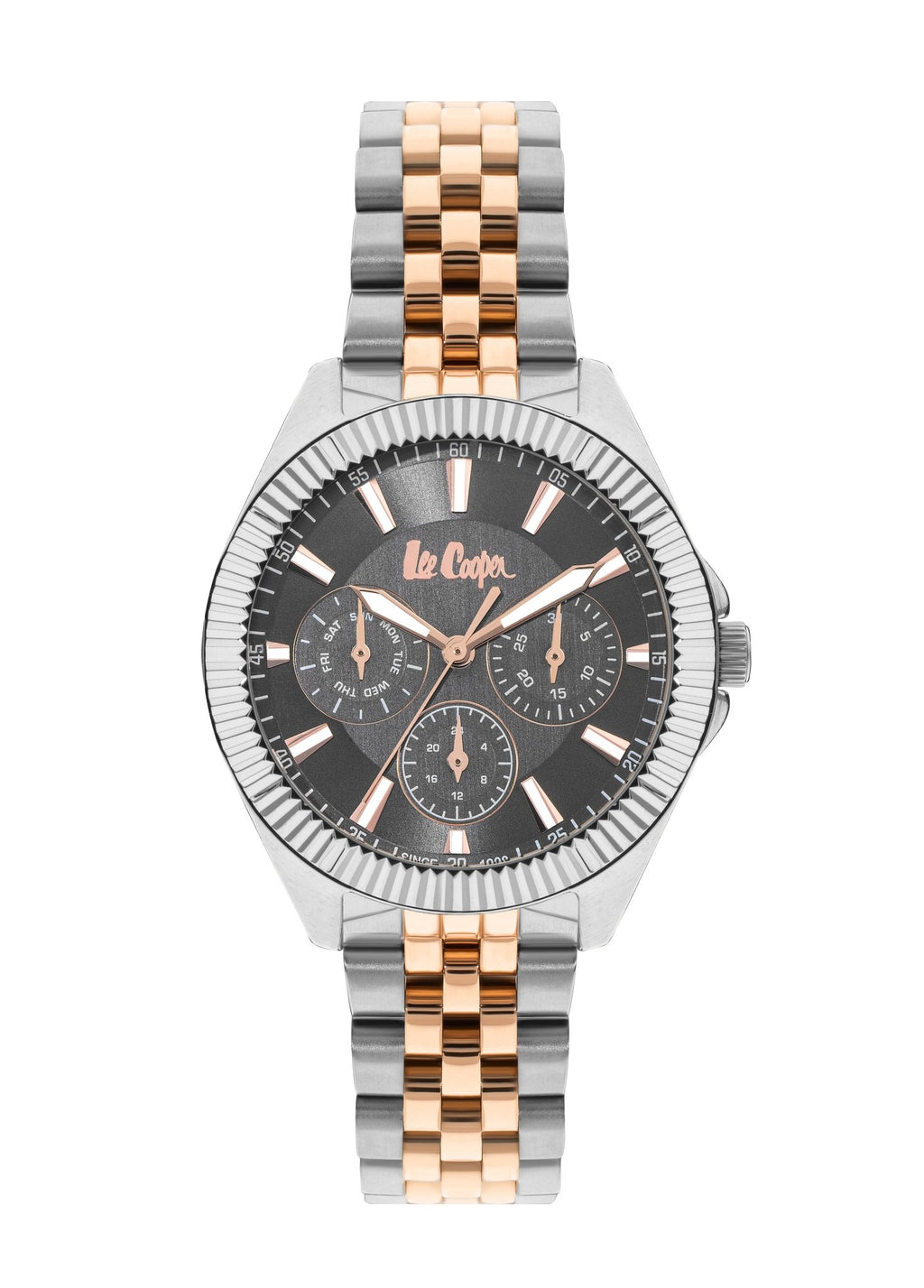 Lee Cooper LC07837.560 Ladies Super Metal Silver/Rose Gold Watch - Zamana.pk