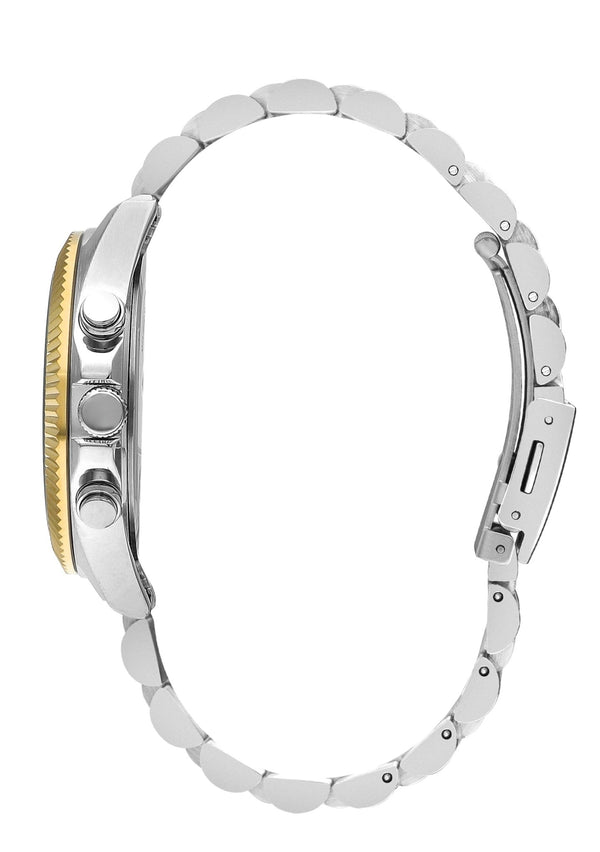 Lee Cooper LC07838.270 Gent Super Metal Silver/Gold Watch - Zamana.pk