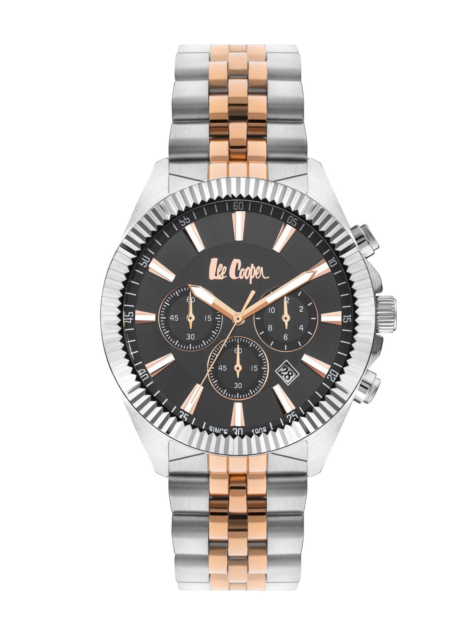 Lee Cooper LC07838.560 Gent Super Metal Silver/Rose Gold Watch - Zamana.pk