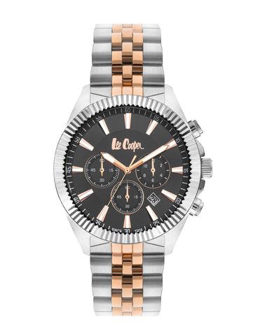 Lee Cooper LC07838.560 Gent Super Metal Silver/Rose Gold Watch - Zamana.pk