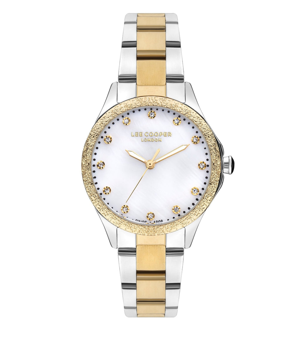 Lee Cooper LC07840.220 Women's Super Metal Silver/Gold Watch - Zamana.pk