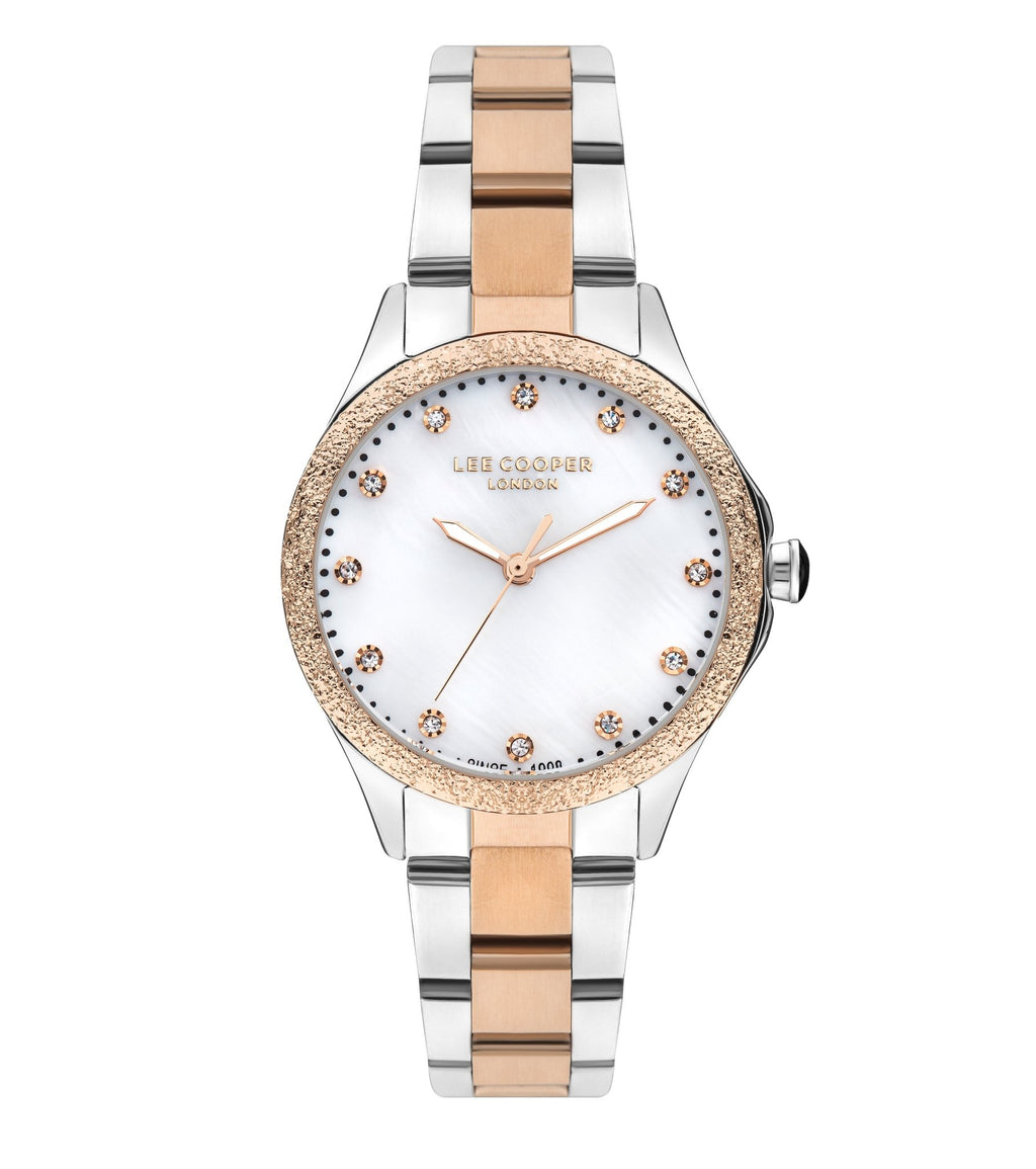Lee Cooper LC07840.520 Women's Super Metal Silver/Rose Gold Watch - Zamana.pk