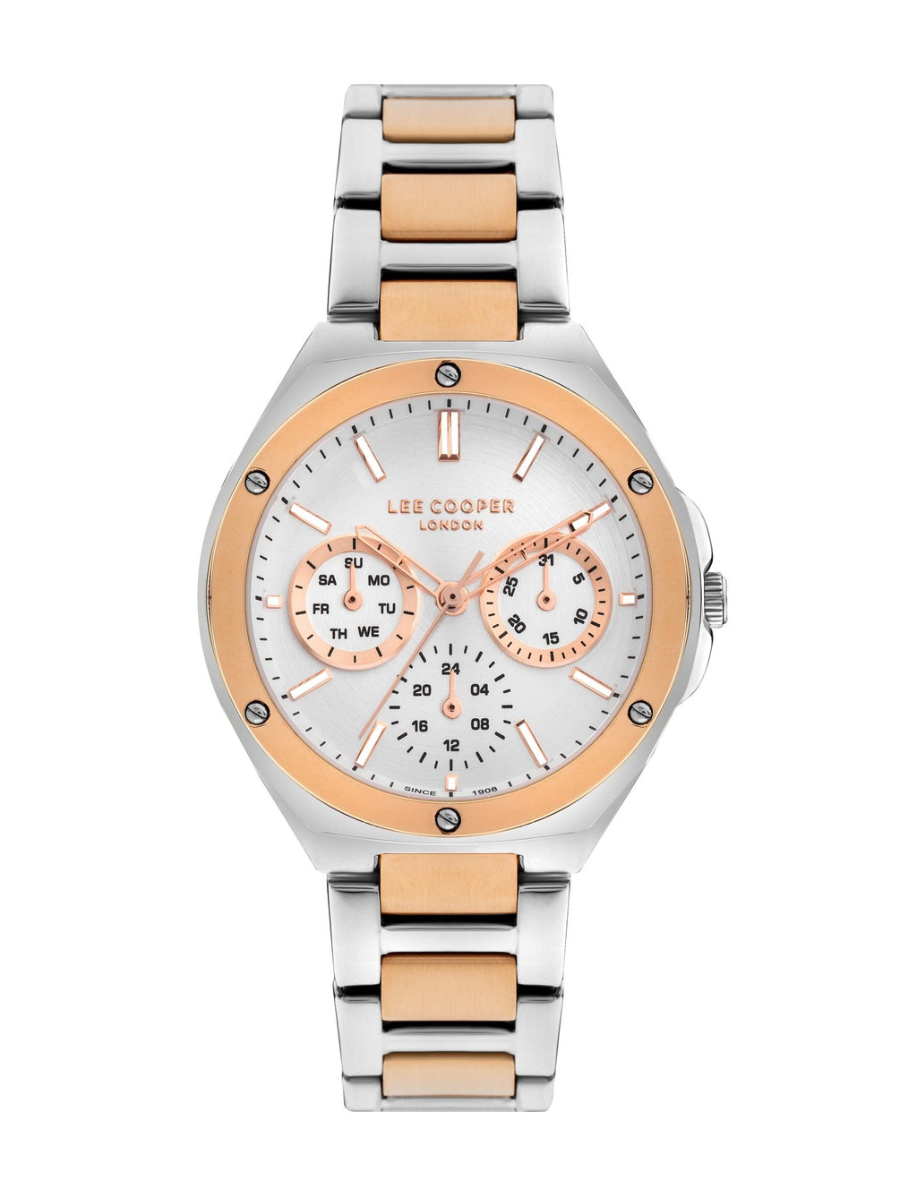 Lee Cooper LC07844.530 Ladies Super Metal Silver/Rose Gold Watch - Zamana.pk
