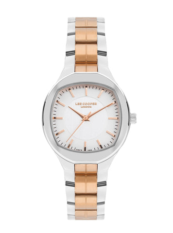 Lee Cooper LC07850.530 Women's Super Metal Silver/Rose Gold Watch - Zamana.pk